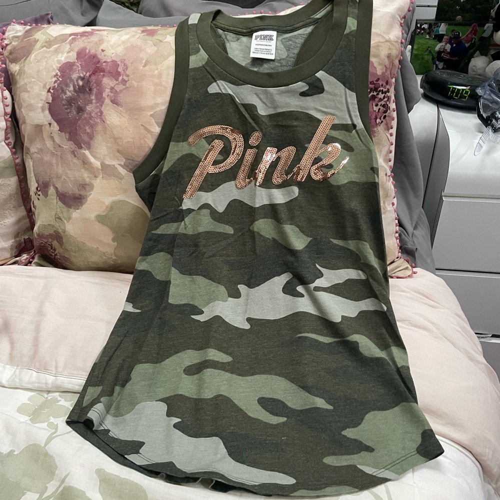 VS PINK  BLING CAMO  TANK TOP